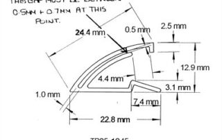 TP05 1845 Curved EPOS Label Holders from TP Extrusions