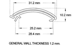 TP05 1838 Curved EPOS Label Holders from TP Extrusions