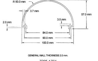 TP05 1764 Curved Open Label Holders fromTP Extrusions
