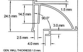TP05 1724 Curved Open Label Holders from TP Extrusions