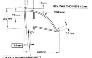 TP05 1730 Curved Open Label Holders from TP Extrusions