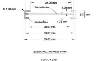 TP05 1748 Curved Open Label Holders from TP Extrusions