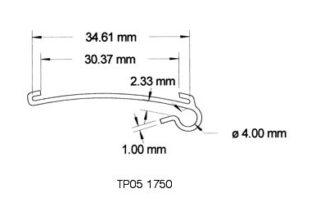 TP05 1750 Curved Open Label Holders from TP Extrusions