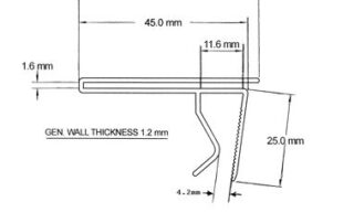 TP05 1728 Flat EPOS Label Holders from TP Extrusions