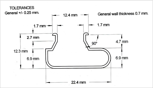 TP05 1605 Slatwall Insert Plastic Extrusion from TP Extrusion TP05 1605 Slatwall Insert Plastic Extrusion from TP Extrusion