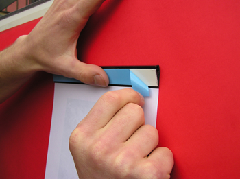 Peel backing from self adhesive tape on top frame from TP Extrusions Peel backing from self adhesive tape on top frame from TP Extrusions